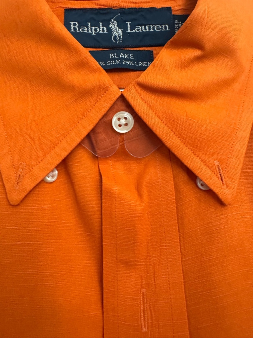 Ralph Lauren Men’s Orange Button-Down Dress Shirt - Picture 5 of 6